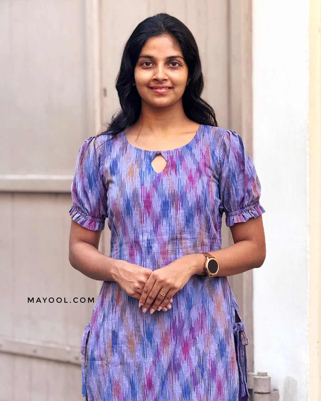 Lavender Blue Cotton Kurta