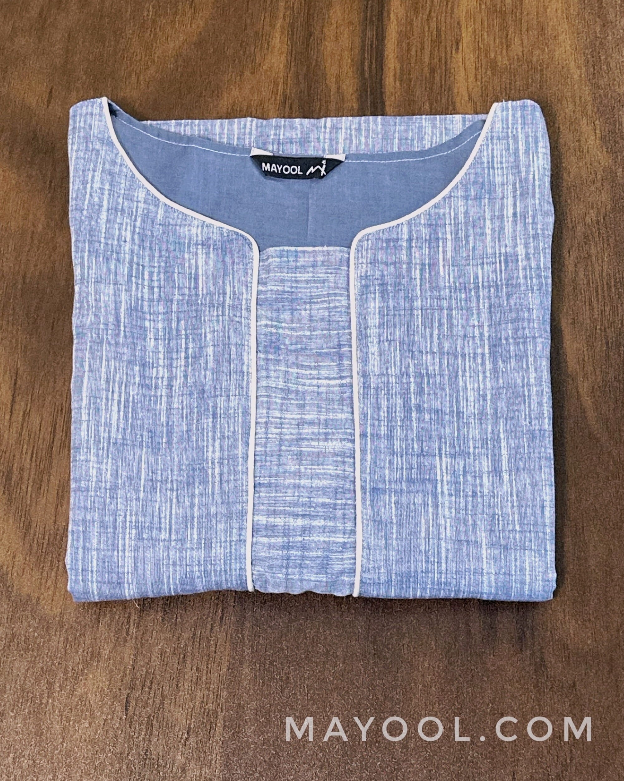Glaucous Blue Cotton Kurta With Dupatta