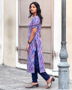 Lavender Blue Cotton Kurta