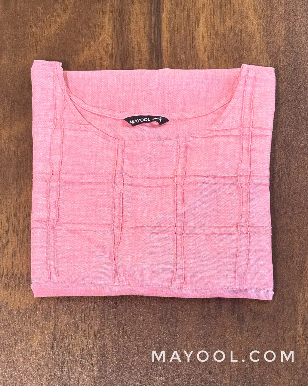 Flamingo Pink Self Stitched Cotton Kurta