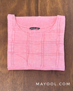 Flamingo Pink Self Stitched Cotton Kurta