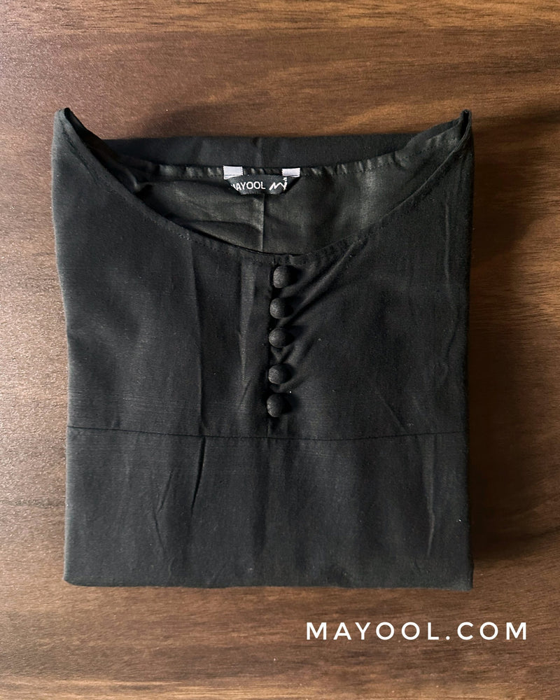 Black Polka Dot Cotton Kurta
