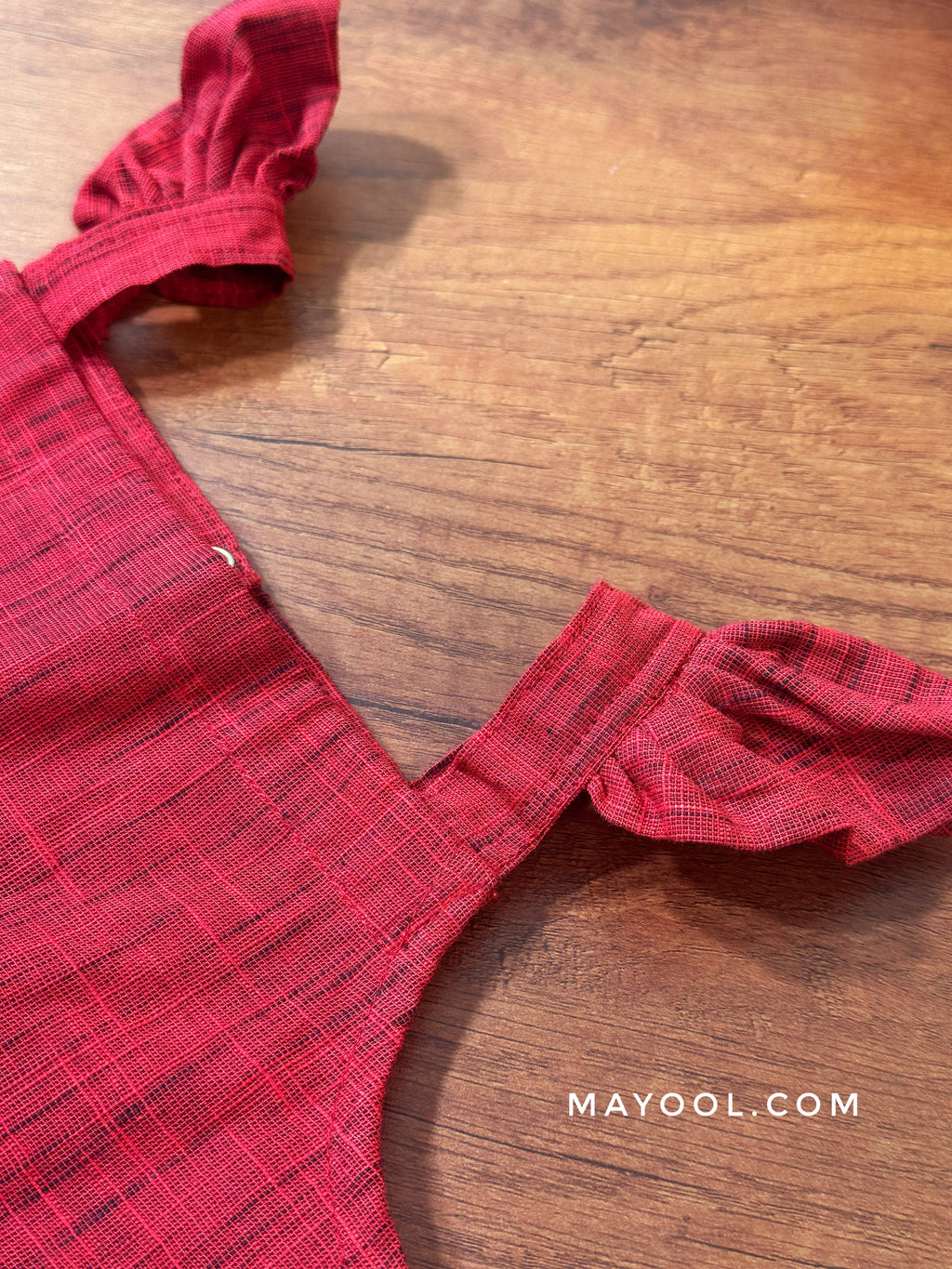 Crimson Red Cotton Kids Frock