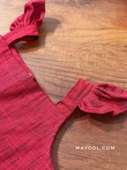 Crimson Red Cotton Kids Frock