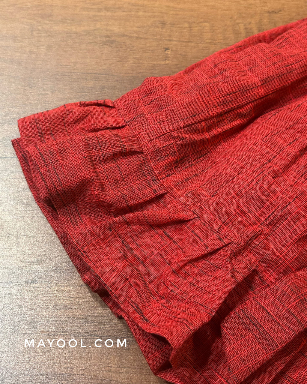 Crimson Red Cotton Kids Frock