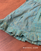 Turquoise Blue Cotton Kids Frock