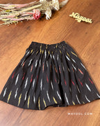 Yellow Hakoba Kids Tunic Top & Black Ikat Kids Skirt
