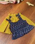 Yale Blue Ikat Kids Tunic Top & Ochre Yellow Kids Skirt