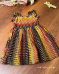 Multicolour Ikat Cotton Kids Frock
