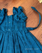 French Blue Cotton Kids Frock
