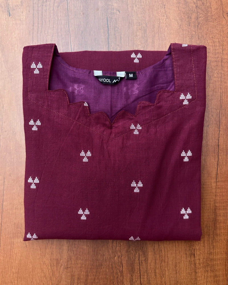 Wine Purple Cotton Kurta