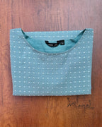 Frost Blue Self Design Cotton Kurta