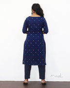 Blue Multicolour Cotton Kurta