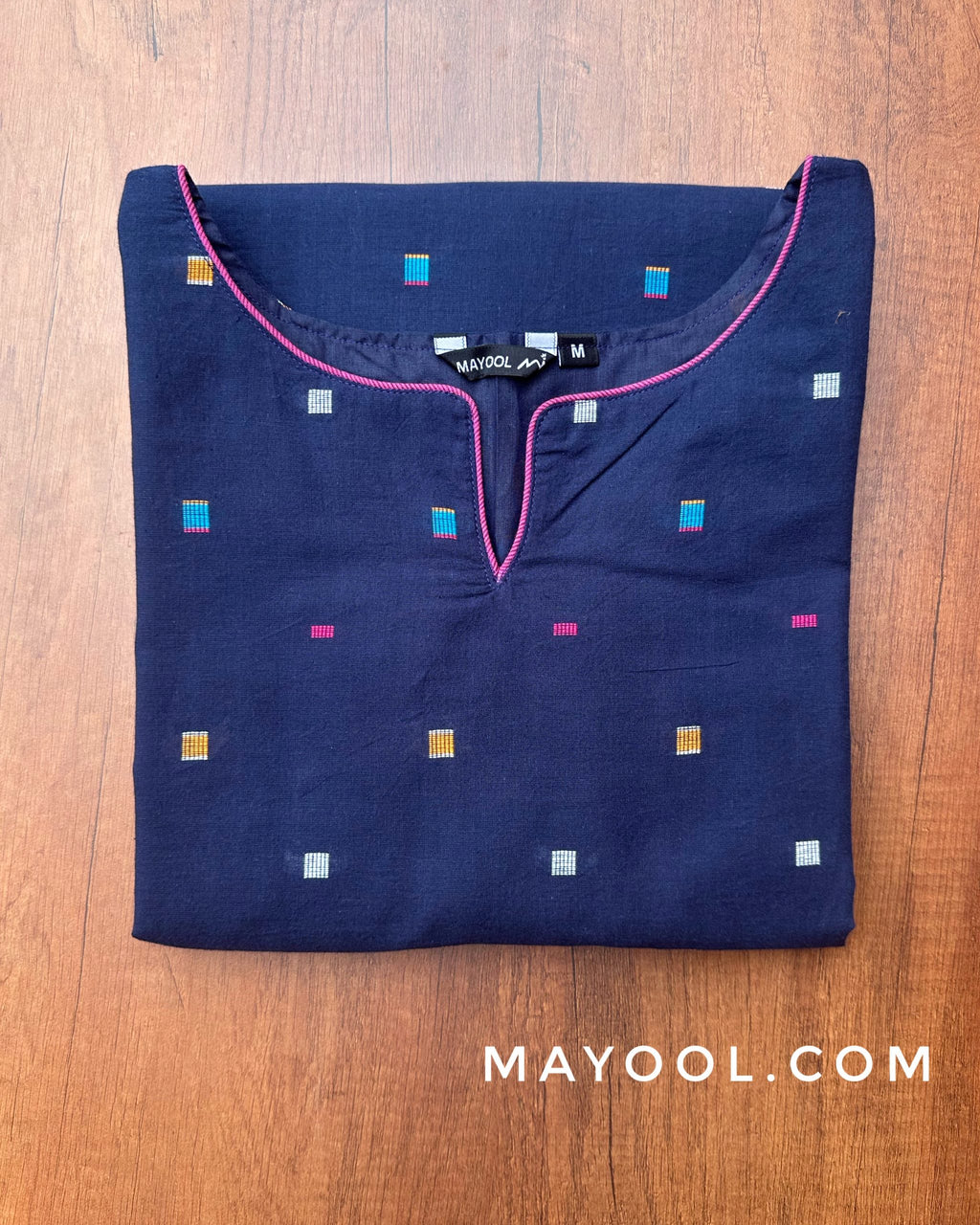 Blue Multicolour Cotton Kurta