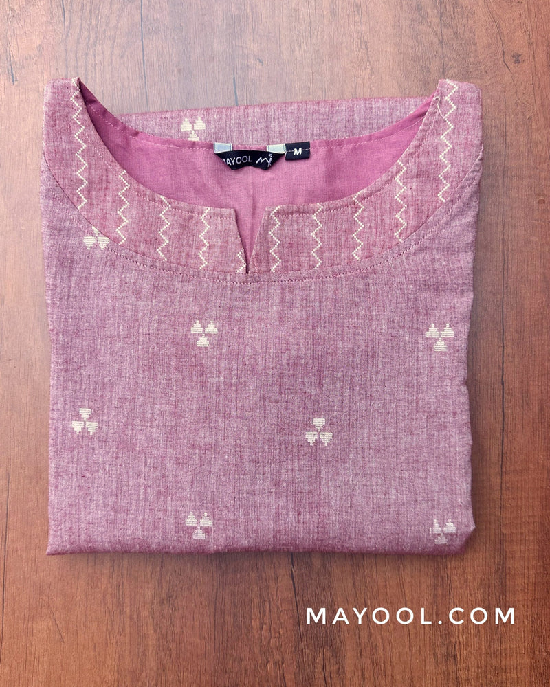 Dusky Pink Cotton Kurta