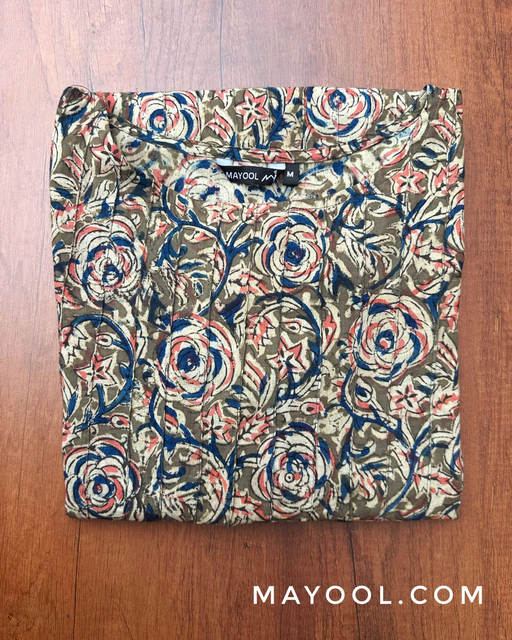 Olive Green Kalamkari Cotton Kurta
