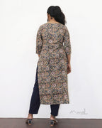 Olive Green Kalamkari Cotton Kurta