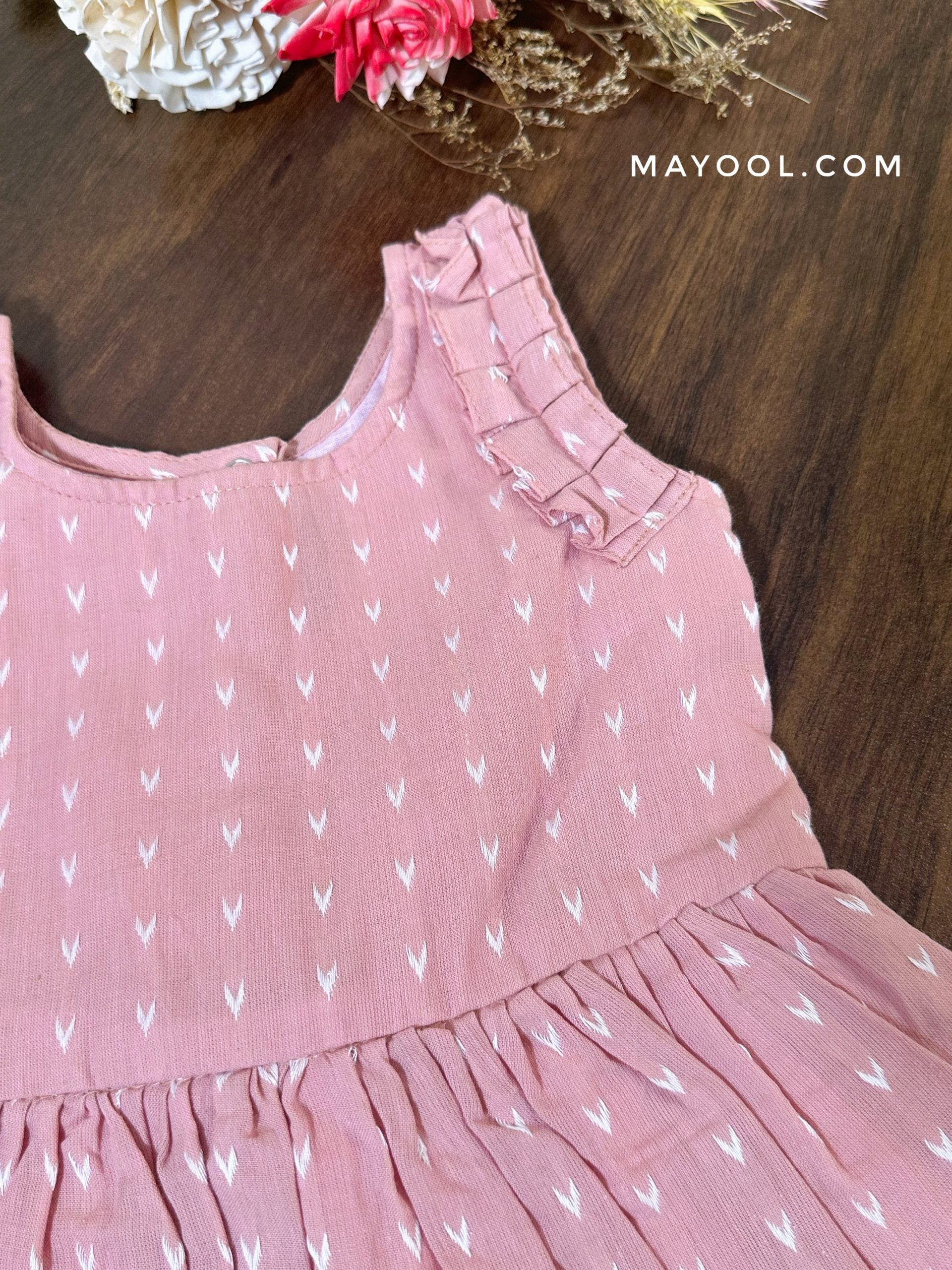 Peach Blossom Cotton Kids Frock