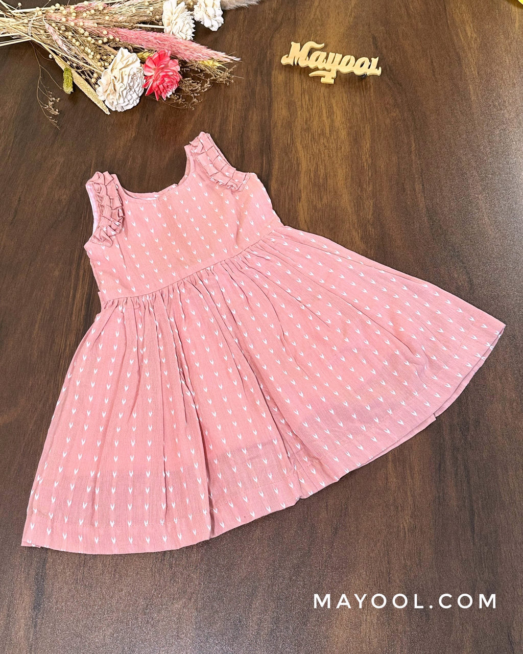Peach Blossom Cotton Kids Frock