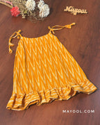 Yellow Ikat Cotton Kids Frock