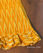 Yellow Ikat Cotton Kids Frock