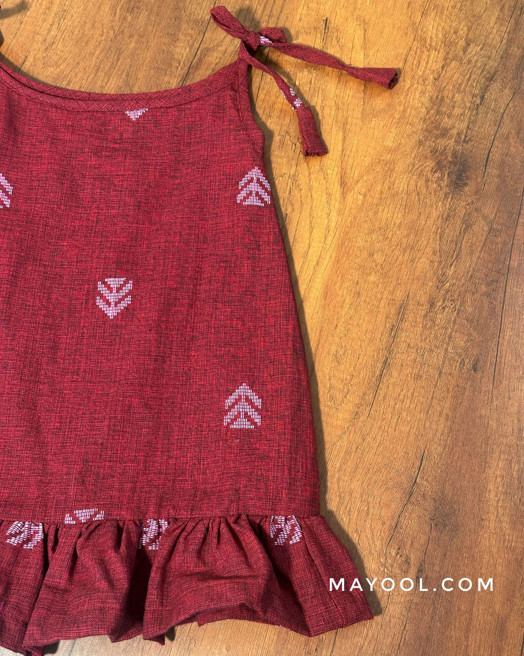 Maroon Self Cotton Kids Frock