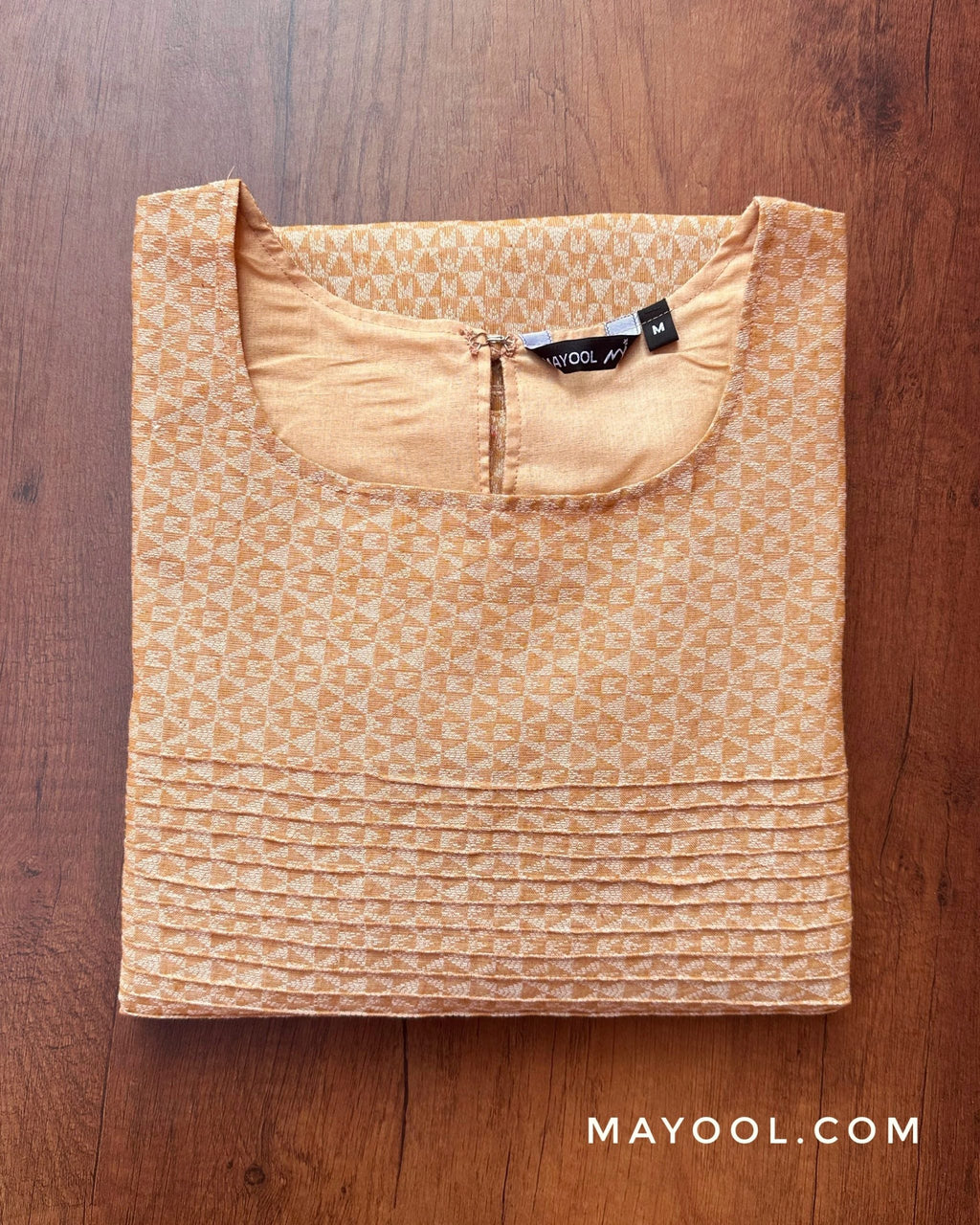 Creamy Orange Jacquard Cotton Kurta