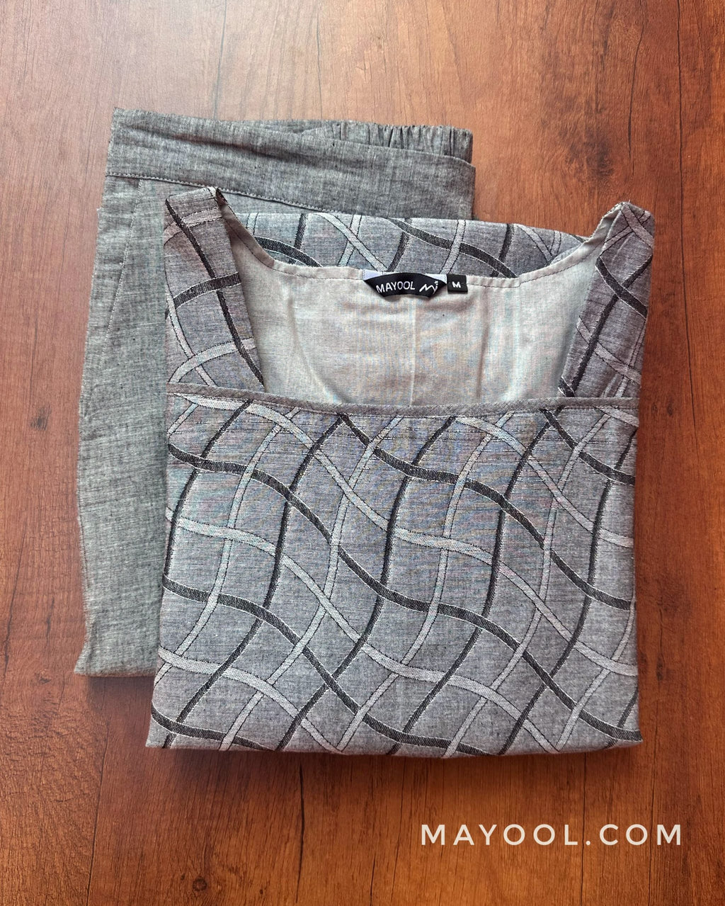 Light Grey Jacquard Cotton Kurta