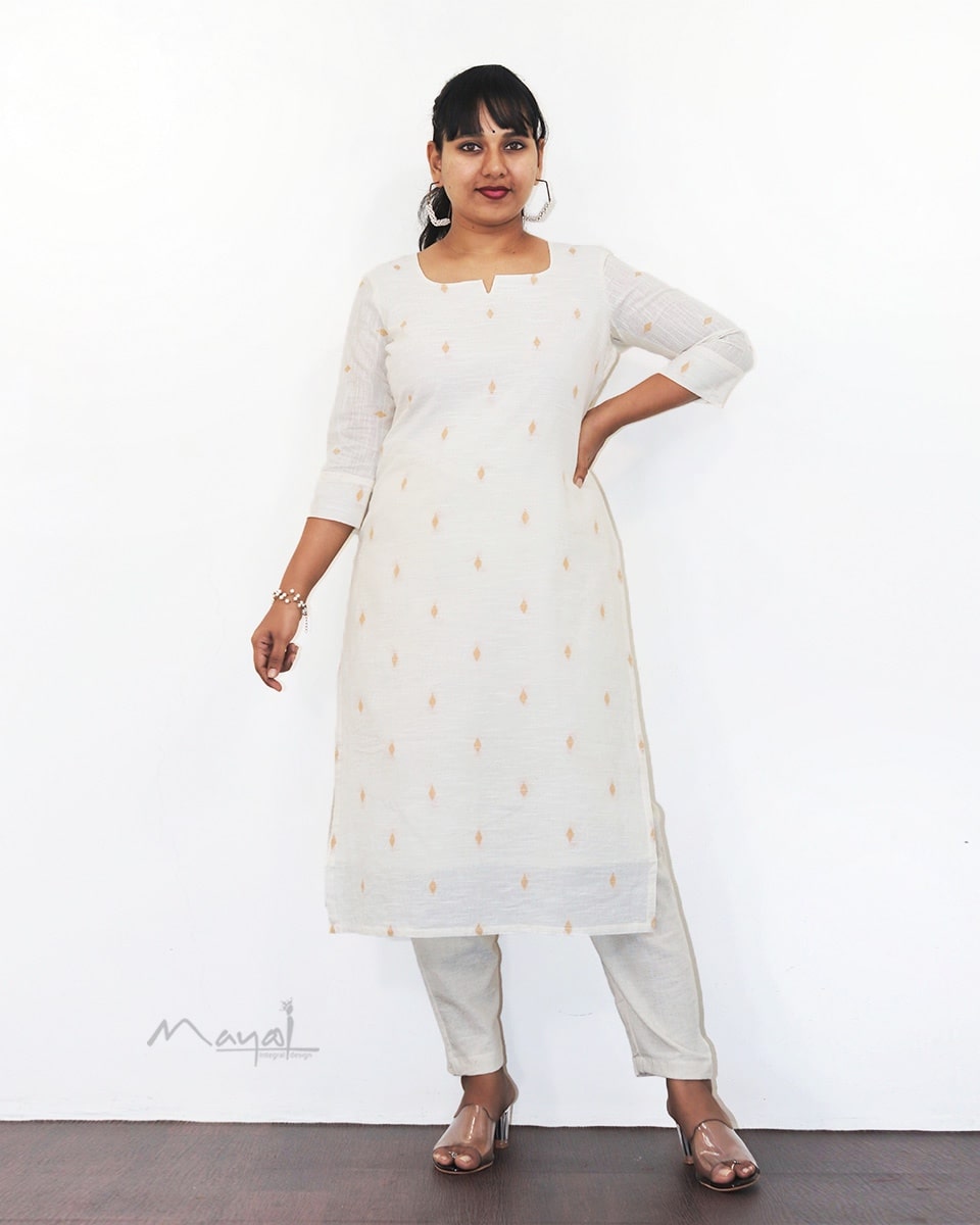 Off-White Cotton Kurta