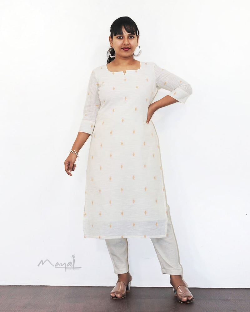 Off-White Cotton Kurta