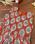 Matty Orange Handblock Kids Frock