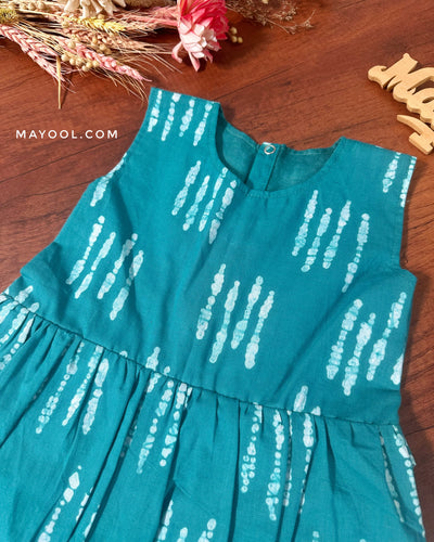 Cyan Batik Kids Frock