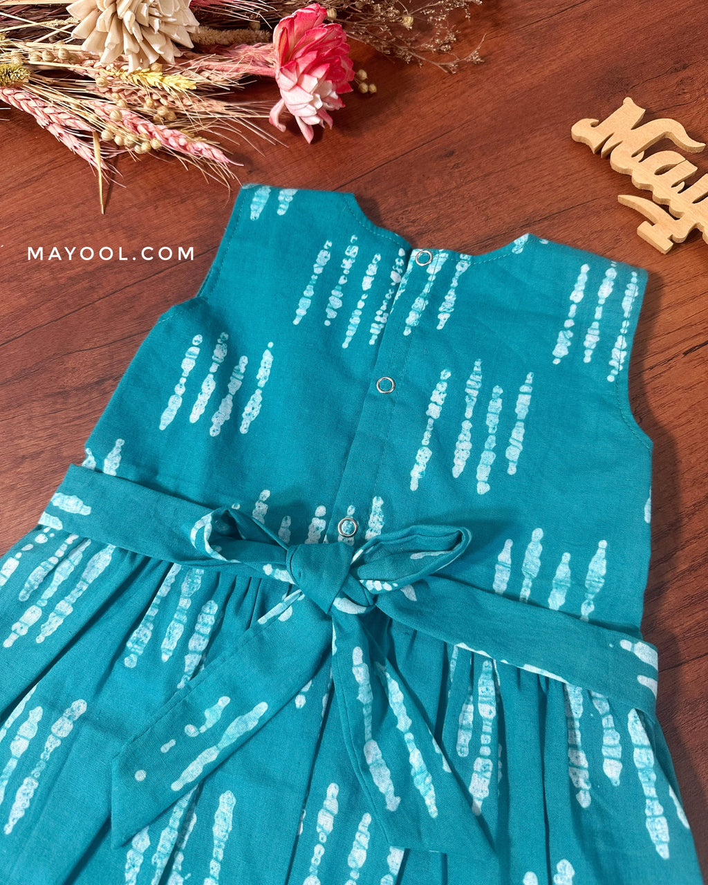 Cyan Batik Kids Frock