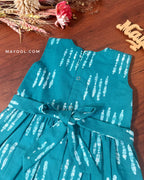 Cyan Batik Kids Frock