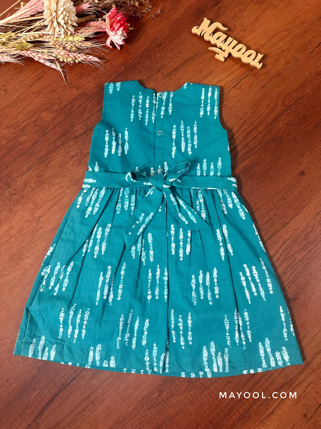 Cyan Batik Kids Frock