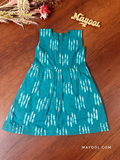 Cyan Batik Kids Frock