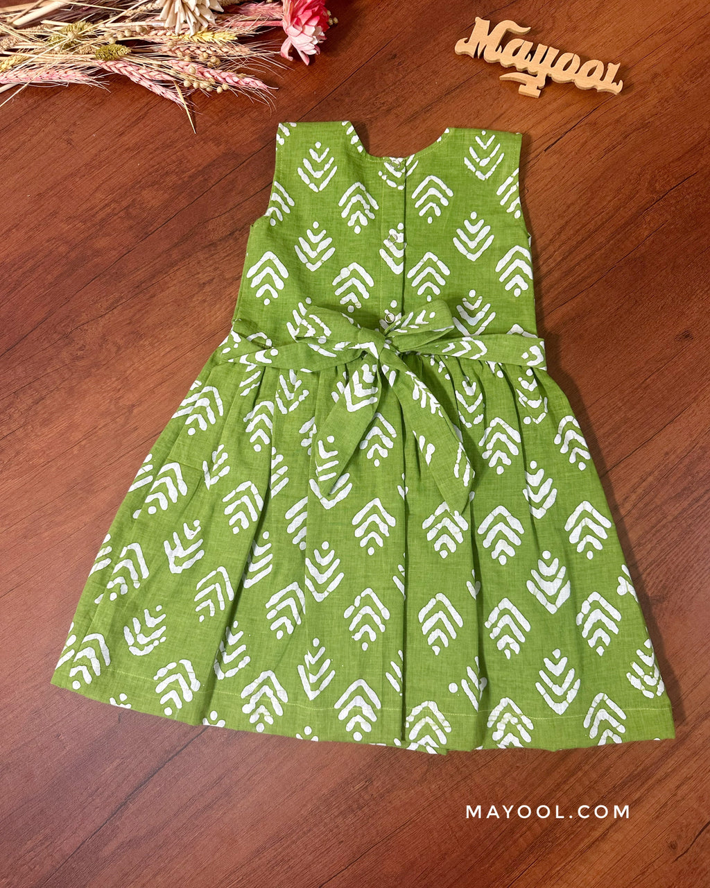 Green Batik Kids Frock