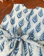 Indigo White Handblock Kids Frock