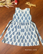 Indigo White Handblock Kids Frock