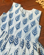Indigo White Handblock Kids Frock