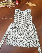 Black White Batik Kids Frock