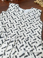 Black White Batik Kids Frock