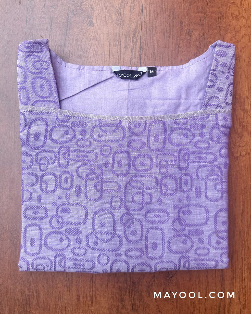 Lavender Self Design Jacquard Cotton Kurta