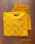 Sunflower Yellow Jacquard Cotton Kurta