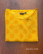 Sunflower Yellow Jacquard Cotton Kurta