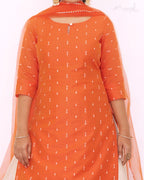 Pumpkin Orange Silk Cotton Kurta