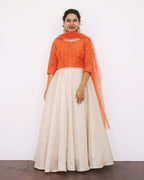 Pumpkin Orange Silk Cotton Kurta