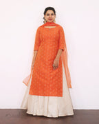 Pumpkin Orange Silk Cotton Kurta