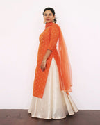 Pumpkin Orange Silk Cotton Kurta