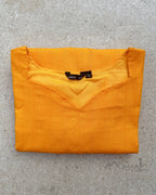 Chrone Yellow Jacquard Stripe Cotton Kurta